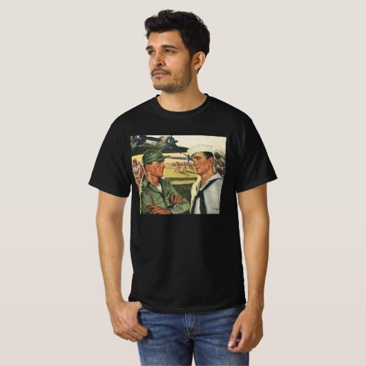 patriottische helden, militaire Mannen in uniform T-shirt (Voorkant volledig)