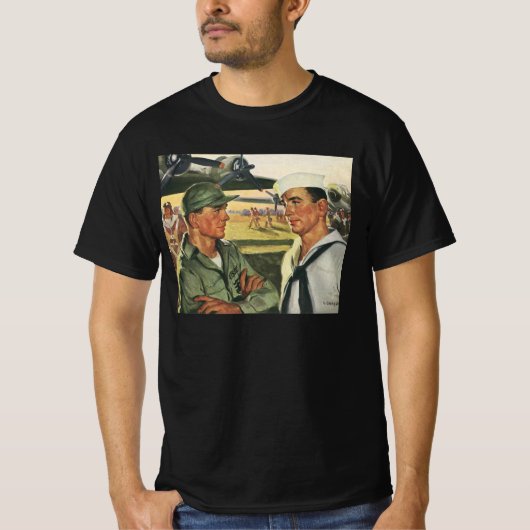 patriottische helden, militaire Mannen in uniform T-shirt (Voorkant)