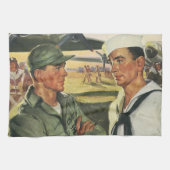 patriottische helden, militaire Mannen in uniform Theedoek (Horizontaal)