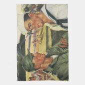  patriottische helden, militaire Mannen in uniform Theedoek (Verticaal)