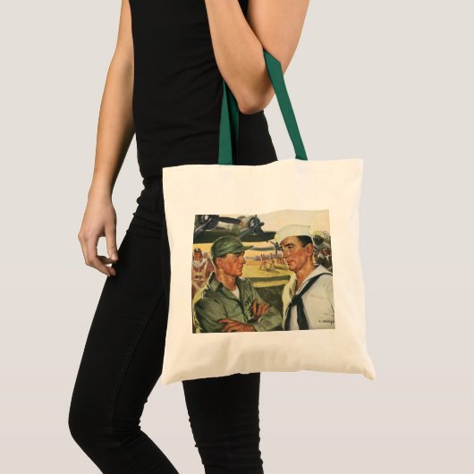 patriottische helden, militaire Mannen in uniform Tote Bag (Voorkant (product))