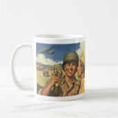  patriottische helden, militaire Mannen Koffiemok (Links)