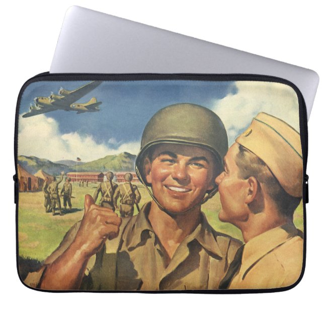 patriottische helden, militaire Mannen Laptop Sleeve (Voorkant)