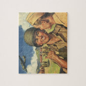 patriottische helden, militaire Mannen Legpuzzel (Verticaal)
