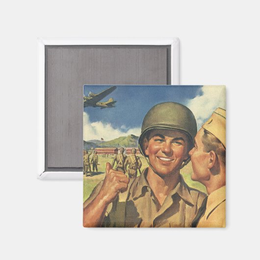  patriottische helden, militaire Mannen Magneet (Voorkant / Achterkant)