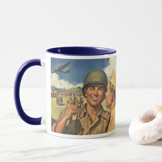 patriottische helden, militaire Mannen Mok (Met donut)