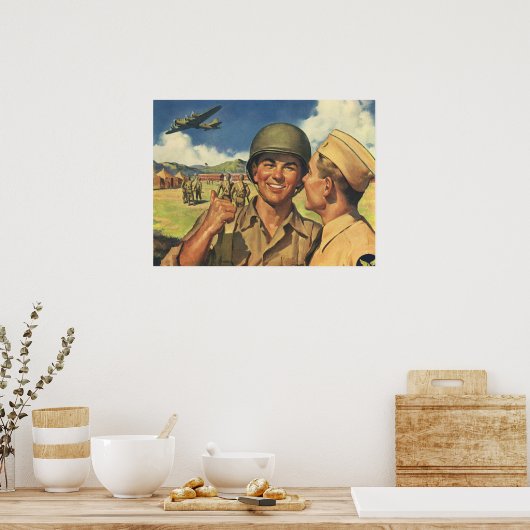  patriottische helden, militaire Mannen Poster (Keuken)