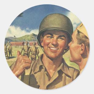  patriottische helden, militaire Mannen Ronde Sticker