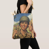 patriottische helden, militaire Mannen Tote Bag (Dichtbij)