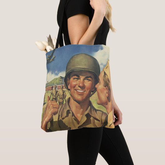  patriottische helden, militaire Mannen Tote Bag (Dichtbij)