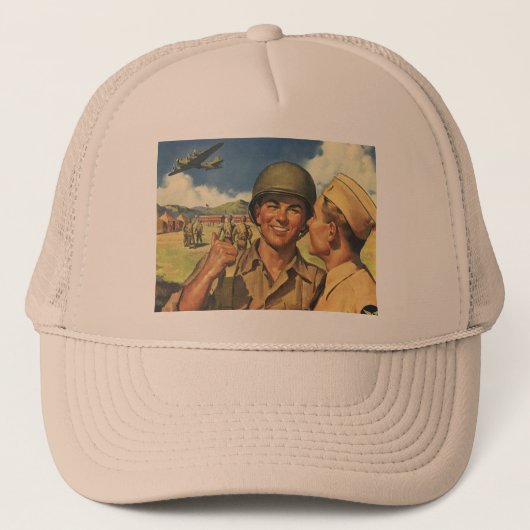  patriottische helden, militaire Mannen Trucker Pet (Voorkant)