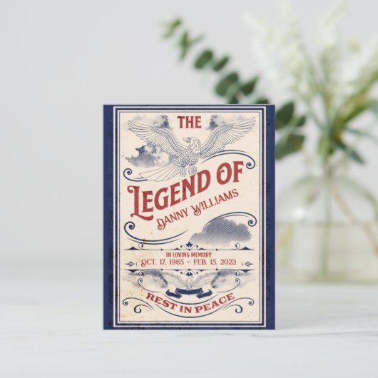 Patriottische Herdenking Veteranen Uitvaart Uitnod Briefkaart (Staand voorkant)