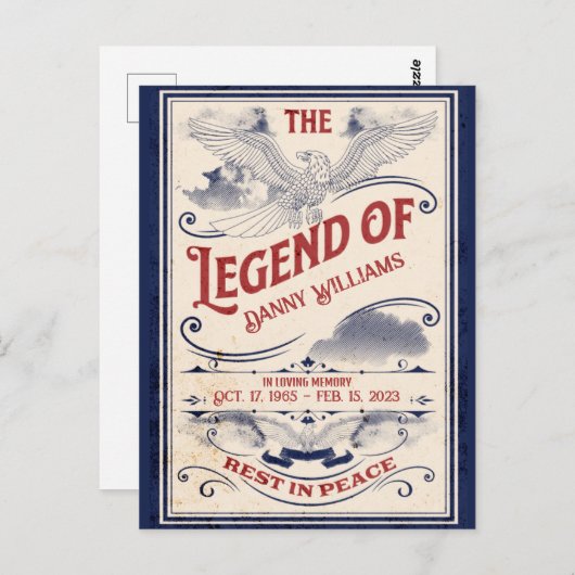 Patriottische Herdenking Veteranen Uitvaart Uitnod Briefkaart (Voorkant / Achterkant)