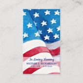 Patriottische herdenking viering van het leven geb contactkaartje (Voorkant)