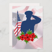 Patriottische herdenkingsdag Amerikaanse soldaat s Feestdagenkaart (Voorkant / Achterkant)