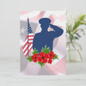 Patriottische herdenkingsdag Amerikaanse soldaat s Feestdagenkaart (Staand voorkant)