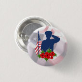 Patriottische herdenkingsdag Amerikaanse soldaat s Ronde Button 3,2 Cm (Voorkant /achterkant)