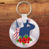 Patriottische herdenkingsdag Amerikaanse soldaat s Sleutelhanger (Voorkant)