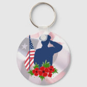 Patriottische herdenkingsdag Amerikaanse soldaat s Sleutelhanger (Achterkant)