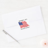 Patriottische herdenkingsdag  Amerikaanse vlag Vierkante Sticker (Envelop)