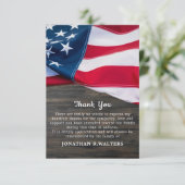 Patriottische herdenkingssympathie VS vlag Funeral Bedankkaart (Staand voorkant)
