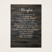 Patriottische herdenkingsveteraan Funeral Prayer K Visitekaartje (Achterkant)