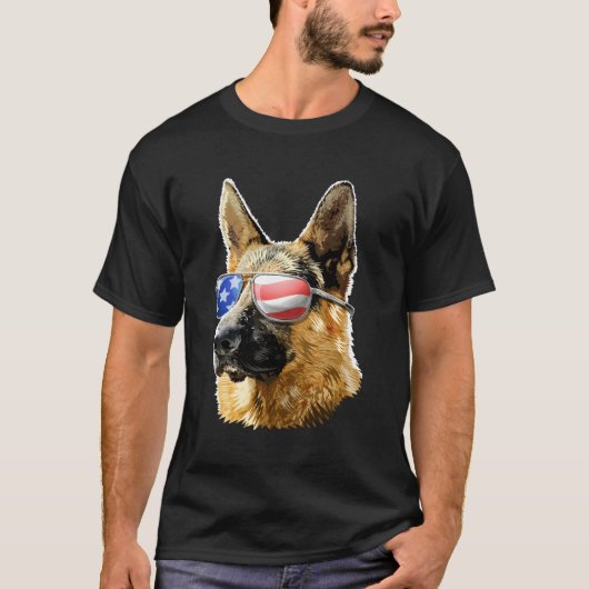 Patriottische Herder Amerikaanse vlag Herder Herde T-shirt (Voorkant)