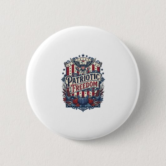Patriottische herfst oogst vector grafische T-shir Ronde Button 5,7 Cm (Voorkant)