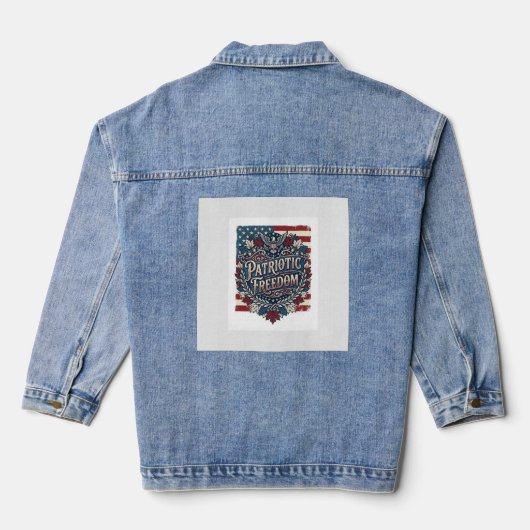 Patriottische herfstbladeren vector grafische T-sh Denim Jacket (Achterkant)