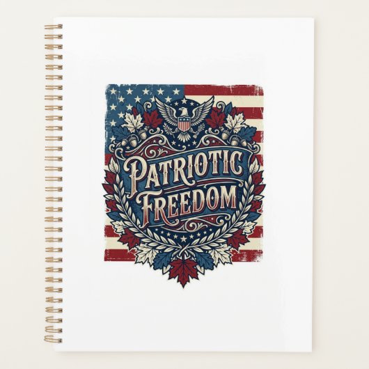 Patriottische herfstbladeren vector grafische T-sh Planner (Voorkant)