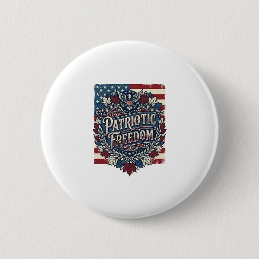 Patriottische herfstbladeren vector grafische T-sh Ronde Button 5,7 Cm (Voorkant)