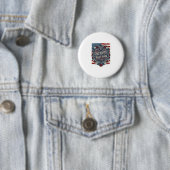 Patriottische herfstbladeren vector grafische T-sh Ronde Button 5,7 Cm (In situ)