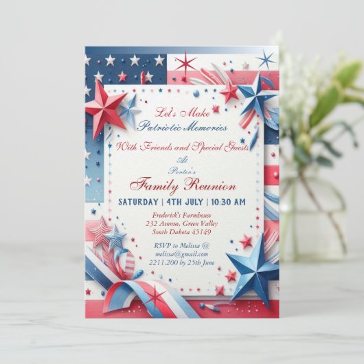 Patriottische Herinneringen Familieunie Sterren en Kaart (Staand voorkant)