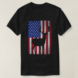Patriottische Hertenjager Papa Amerikaanse vlag T-shirt
