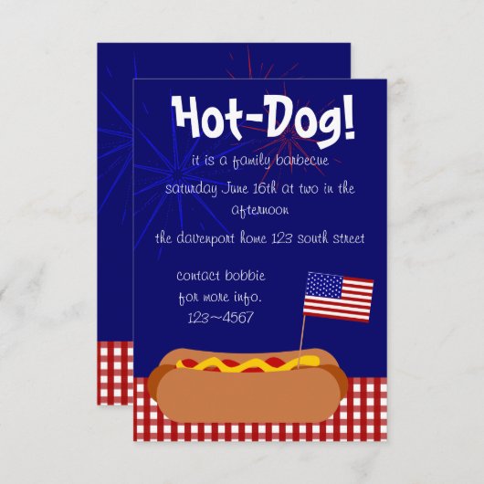 Patriottische Hete Hond! Partij Kaart (Voorkant / Achterkant)