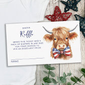 Patriottische Highland Koe Baby shower Luierraffel Informatiekaartje
