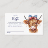 Patriottische Highland Koe Luier Raffle Baby showe Informatiekaartje (Voorkant)