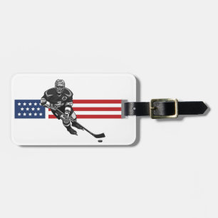 Patriottische Hockey Design-Bagagelabels Bagagelabel