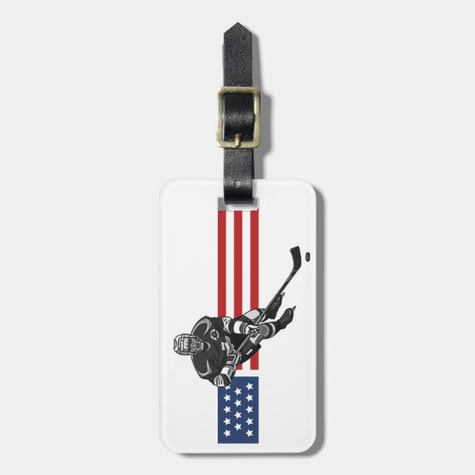 Patriottische Hockey Design-Bagagelabels Bagagelabel (Voorkant verticaal)