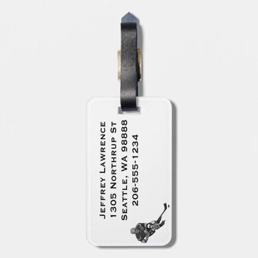 Patriottische Hockey Design-Bagagelabels Bagagelabel (Achterkant verticaal)
