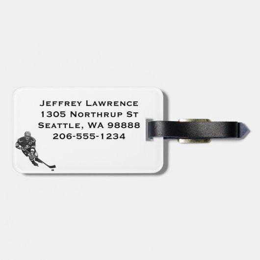 Patriottische Hockey Design-Bagagelabels Bagagelabel (Achterkant horizontaal)
