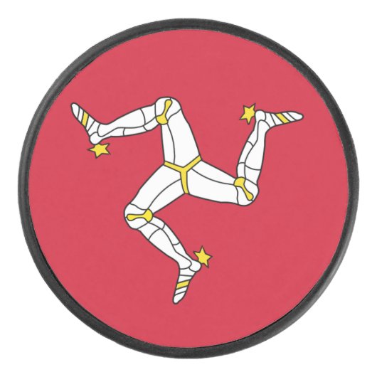 Patriottische hockey puck met Isle of Man flag, VK (Voorkant)