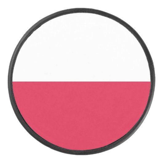 Patriottische hockey puck met Poolse vlag (Voorkant)