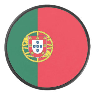 Patriottische hockey puck met Portugal vlag