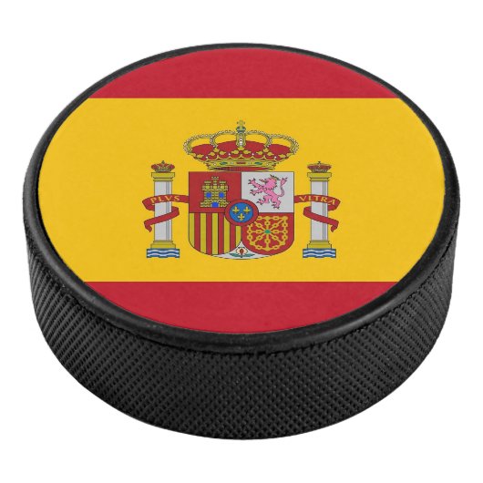 Patriottische hockey puck met Spaanse vlag (3/4)