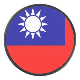 Patriottische hockey puck met Taiwanese vlag