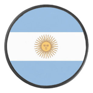 Patriottische hockey puck met vlag van Argentinië