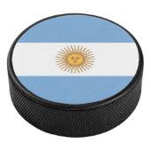 Patriottische hockey puck met vlag van Argentinië (3/4)