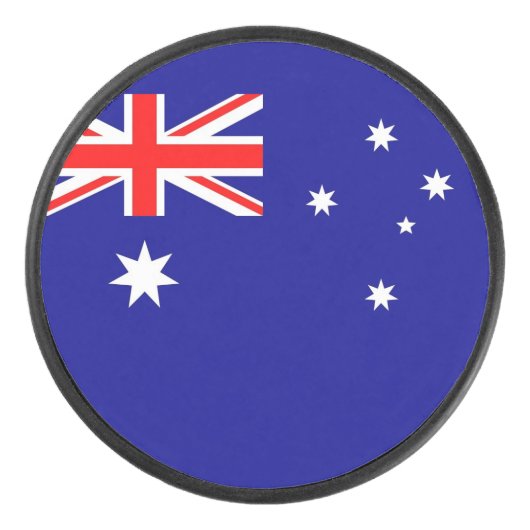 Patriottische hockey puck met vlag van Australië (Voorkant)