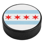 Patriottische hockey puck met vlag van Chicago (3/4)